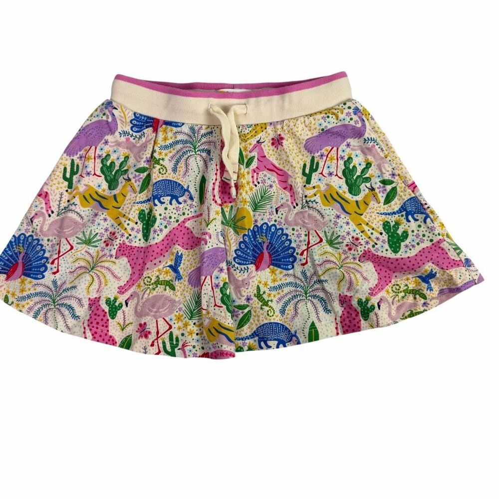 Mini Boden Animal Print Creme Print Skort 6-7